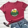 Comercio Exterior Europeo y Americano Desea Sitio Web Independiente Moda Callejera Nueva Camiseta de Manga Corta Estampada del Día de San Patricio