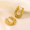 Pendientes de fundición de joyería transfronterizos europeos y americanos, pendientes de nicho de alta gama, pendientes vintage de acero de titanio chapados en oro, pendientes de temperamento para mujer