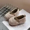 Zapatos Felpudos de Moda Retro para Bebé 2026 Invierno Zapatos de Peluche Cálidos Mary Jane Suela Suave Zapatos de Algodón Felpudos