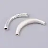 Plata pura S999 superficie cóncava-convexa cepillada tubo doblado hecho a mano, accesorios de pulsera DIY de plata lisa, componentes de tubo doblado de plata pura