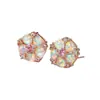 Novedad Estilo Japonés y Coreano Pendientes de Flor de Diamante Platino Aobo para Mujer Pendientes Simples Elegantes Personalizados Versátiles Pendientes