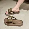 Verão Novo Roupa Exterior Chinelos de Laço Sandálias Plataforma Femininas Versátil Confortável Moda Praia Fada Sandálias Estilo Coreano