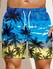 Pantalones de playa holgados europeos y americanos 2024, pantalones de surf de verano con estampado 3D de humo, pantalones cortos de moda para hombre