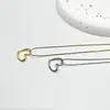 Cadena para Clavícula de Diseño Simple Estilo Coreano Ins Acero de Titanio Japonés y Coreano No se Desvanece Lujo Accesible Nicho Collar de Corazón Hueco para Mujer