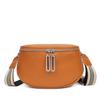 Bolsa Feminina de Couro Genuíno de Comércio Exterior Bolsa de Sela de Couro de Vaca Feminina da Moda Casual Bolsa Crossbody de Ombro Feminina Bolsa de Peito Feminina