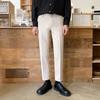 [Liquidación] Pantalones de Nueve Puntos Myq para Hombre Primavera Estilo Coreano Modernos Corte Holgado Rectos Pierna Ancha Negros Pantalones Casuales