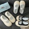 Blanco Leche Zapatos Blancos para Mujer Feos Lindos Verano Chic Pequeños Slip-on Velcro Zapatos de Pan Zapatos de Plataforma de Cabeza Grande