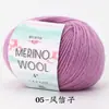 Hilo de Lana Pura Peinada Fino Bola de Hilo de Lana Fina Hermosa 50g Grosor Medio Crochet a Mano DIY Suéter Bufanda Tejida
