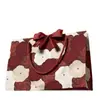 Bolsa de Regalo de Lujo Personalizada, Bolsa para Dulces de Boda, Bolso de Mano Rojo para Regalo de Boda, Bolsa de Papel Kraft, Bolsa de Empaque con Logo Impreso