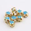 18mm Flor de Cloisonné Campana Color Antiguo Accesorios para el Cabello Campana Hueca Campana para Mascotas Colgante de Joyería