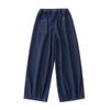 Pantalones de Linterna Unisex Casual Sueltos Adelgazantes Estilo Japonés Pantalones Acortados Jeans de Papá Pantalones Vaqueros para Mujeres Pequeñas