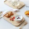 Bandeja de Madera Transfronteriza, Redonda y Rectangular, para Uso Doméstico, Plato para Pizza y Pastel, Bandeja de Madera Maciza para Mesa para Frutas Secas y Bocadillos