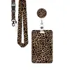 Porta-Crachá Retrátil Mais Vendido Transfronteiriço Estampa de Leopardo Porta-Crachá de Trabalho Cordão para Identificação Clipe para Crachá Médico em Estoque