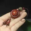 Sândalo Vermelho Pixiu Contas Esculpidas Pingente Giratório para Celular Chaveiro Pingente de Bolsa Ornamento Artesanato