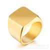 Anillo de Acero Inoxidable de Venta Caliente Anillo Fundido Cuadrado Liso Anillo Personalizable Personalizado de Moda para Hombres Anillo Cuadrado Simple Geométrico
