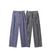 Yidao Roupas Vintage 2026 Outono Novo Calça Casual Vintage Xadrez para Homens e Mulheres, Solta, Relaxada, Perna Larga, Perna Reta, Calça Comprida