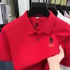 Camisa polo transfronteriza de manga corta para hombre, estilo nuevo de verano, casual de negocios para mediana edad, camiseta de manga corta bordada de alta gama con cuello vuelto para hombre
