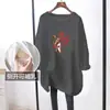 Roupas para Amamentação Mãe Quente Moda Outono e Inverno Camiseta de Manga Longa Amamentação Feminina Tamanho Grande Moda para Amamentação