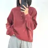 Otoño e Invierno 2025 Nuevo Estilo Terciopelo Alemán Suéter Cálido Cuello Alto Sudadera Cuello Alto Casual Holgado Moda Versátil Color Sólido Superior