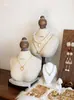 Estante de Joyería Retro Soporte de Exhibición Modelo Soporte para Collares Bandeja para Joyas Pendientes Anillos Puesto de Exhibición Accesorios para Transmisión en Vivo