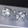 Pendientes de Temperamento Versión Coreana Joyería de Plata Linda Pendientes de Cuatro Garras Pendientes Chapados en Plata para Hombres y Mujeres