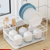 Escurridor de Platos con Drenaje Estante de Almacenamiento para Tazones y Platos de Cocina Gabinete Multifuncional para Tazones del Hogar Estante de Almacenamiento para Tazones y Palillos