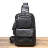 Una generación de bolsa de pecho de cuero para hombre capa superior piel de vaca ocio viaje bandolera de pecho gran capacidad hombro bolsa para iPad