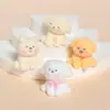 Cachorro de Flocado Tridimensional Creativo DIY Llavero de Pegamento Cremoso Joyería Adornos de Escritorio para Coche Accesorios de Resina de Dibujos Animados