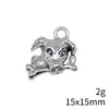 15x15mm 2g Multicolor Accesorios de Joyería Retro de Venta Caliente Europea y Americana Colgante Pequeño de Perro y Hueso