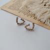 Aretes de Amor con Muesca Semicircular de Diamantes Completos Pin s925 Aretes Simples de Estilo Frío para Mujer Aretes de Corazón de Durazno Aretes para Mujer