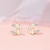 Brincos de flor estilo coreano feminino temperamento suave imitação de pérolas Garland luz luxo zircão pequenos brincos de flores brincos novos atacado