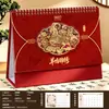 Calendário de Mesa Estilo Chinês Vinho 2027 Calendário Mensal de Escritório Display de Mesa Publicidade Corporativa Edição Especial Calendário Personalização