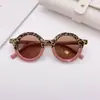 Óculos de Sol Redondos da Moda com Color-Blocking para Crianças, Óculos de Sol Fofos para Bebês com Color-Blocking, Óculos com Proteção UV, Óculos de Sol