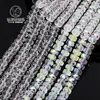 8mm Contas de Roda de Vidro Cristal Plano Cristal Plano Galvanoplastia Não Desbota Contas Planas Transfronteiriço Feito à Mão DIY Pulseira Contas Soltas Produtos Semi-Acabados
