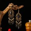 Pendientes bohemios antiguos de ojo de caballo para mujer, con cuentas acrílicas multicapa y gotas de agua, estilo vintage festivo.