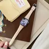 Correa de Cuero Encerado Ajustada Adecuada para Apple Watch S10 S11 Huawei Fit4 Xiaomi Banda de Muñeca Cintura Delgada