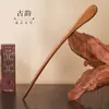 Pente de madeira de pêssego alongado pente antigo prato de cabelo estilo étnico avançado cabeça de coque de carne sândalo madeira antiga uma geração de cabelo