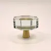 Manija de Puerta de Gabinete Octagonal Vidrio de Cristal Manija de Latón Manija de Cajón de Gabinete Armario Manija Pequeña Simple de Lujo Ligero
