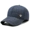 Gorra de Pato a Cuadros Nueva de Otoño e Invierno para Hombres de Mediana Edad y Mayores, Gorra de Béisbol, Sombrero Cálido Cortavientos para Ocio al Aire Libre, Gorro de Algodón con Protección para los Oídos