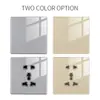Panel de interruptor de enchufe de pared para el hogar de vidrio templado gris plano ultradelgado tipo 86, panel de enchufe USB universal de múltiples cinco agujeros