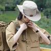 Sombrero de verano transpirable para acampar al aire libre, montañismo, pesca, sombrero de vaquero occidental, sombrero de pescador con cordón de marca de moda japonesa para hombres y mujeres