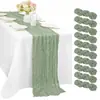 Amazon Bali Chifón Arrugado Mantel Individual, Mantel de Gasa Semitransparente, Mantel de Boda Estilo Bohemio Festivo