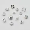 Accesorios de Plata de Ley S925 Flor de Loto con Agujero Grande Cuentas Espaciadoras Cuerda Trenzada DIY Pulsera de Cristal Accesorios para Joyería