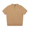 2026 Nuevo Retro Americano Clásico Tejido de Canalé Cuello Redondo Casual Camisa Polo de Punto Top de Verano para Mujer Mujer