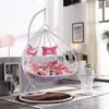Silla Colgante Nido de Pájaro de Hierro Forjado Silla Colgante de Ratán Cesta Colgante Columpio Exterior Interior Balcón Nueva Hamaca Perezosa Reclinable Metabo