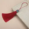 8cm borla de cloisonné borla tapa de aleación borla seda de poliéster marcador colgante accesorios de joyería precio grande excelente
