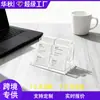 Caja Transparente para Tarjetas de Presentación, Portatarjetas de Acrílico con Múltiples Compartimentos, Caja de Escritorio para Tarjetas de Presentación de Jefe, Portatarjetas de 4 Compartimentos, Exhibidor para Recepción