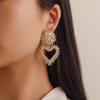 Pendientes para el Día de San Valentín, lujo ligero, combinan con todo, pendientes de corazón de amor, colgantes de aceite, incrustaciones de diamantes, pendientes de estilo múltiple para el Día de San Valentín