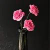 Flor artificial roja rosa para salón de bodas, flor artificial para camino, arreglo floral, decoración de sala de bodas, flor artificial para techo de boda