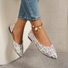 Sapatos Femininos Tamanho Grande Estilo Chanel Slip-On Raso 2025 Mocassins de Tecido Casuais Versáteis Sapatos Baixos